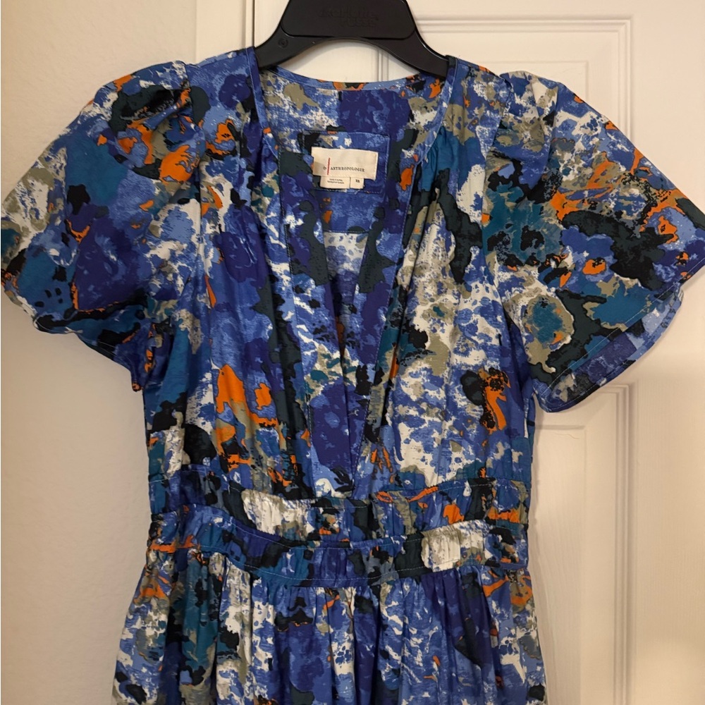 Anthropologie Blue Floral Tiered Maxi Dress - Picture 3 of 5